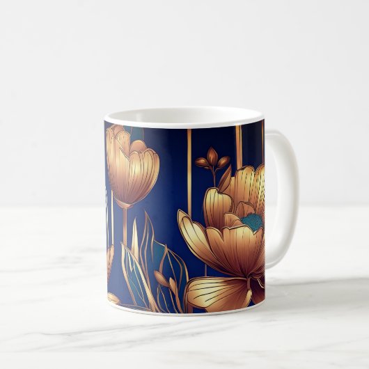 Mug Fleurs d'or (Devant droit)