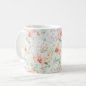 Mug Fleurs d'Orchidée de Menthe Pêche (Devant gauche)