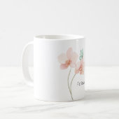 Mug Fleurs d'orchidée rose papillon vert menthe (Devant gauche)