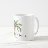 Mug Fleurs d'orchidée rose tropicale Singe Aloha (Devant droit)