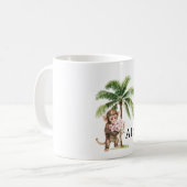 Mug Fleurs d'orchidée rose tropicale Singe Aloha (Devant gauche)