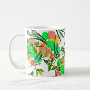 Mug Fleurs d'orchidées vert aquarelle. Botanique flora
