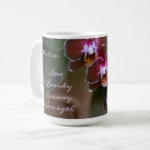Mug Fleurs d'orchidées violettes exotiques (Devant gauche)
