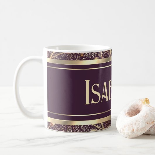 Mug Fleurs dorées : Symphonie florale délicate (Avec donut)