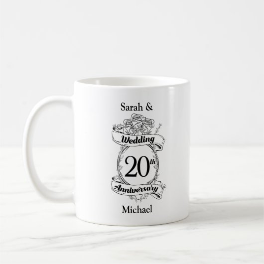 Mug Fleurs du 20e anniversaire du Mariage (Gauche)