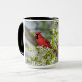 Mug Fleurs du nord de cardinal au printemps (Devant gauche)