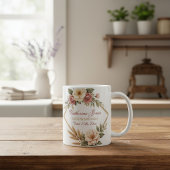 Mug Fleurs Élégantes 60e Anniversaire Nom et Date Pers