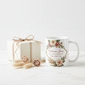 Mug Fleurs Élégantes 65e Anniversaire Nom et Date Pers