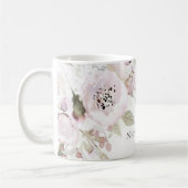 Mug Fleurs Élégantes Florales de Couleur Rose Pâle à l (Gauche)