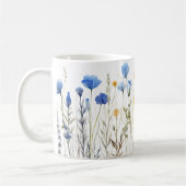 Mug Fleurs en lin verni à l'aquarelle (Gauche)