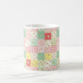 Mug Fleurs en patchwork gingham pastel doux (Centre)
