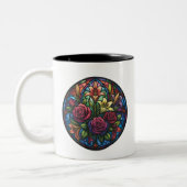 Mug Fleurs en Verre Coloré (Gauche)