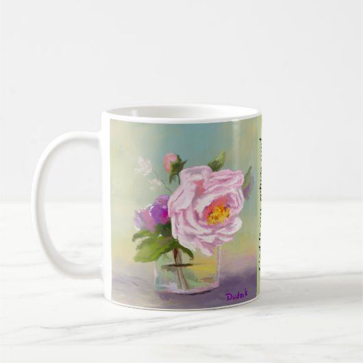 Mug Fleurs en verre Écriture d'encouragement JW (Gauche)