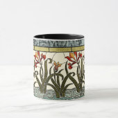 Mug Fleurs en verre tendu avec bordure en tan (Centre)