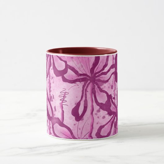 Mug Fleurs encrées rose (Centre)