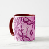 Mug Fleurs encrées rose (Devant gauche)