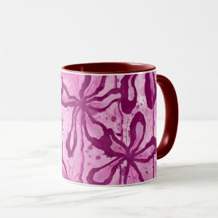 Mug Fleurs encrées rose