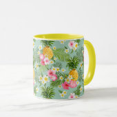 Mug Fleurs et ananas tropicaux (Devant droit)