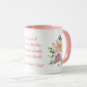 Mug Fleurs et appréciation Citation de la fête des mèr (Devant droit)