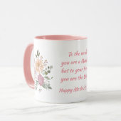 Mug Fleurs et appréciation Citation de la fête des mèr (Devant gauche)