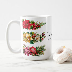 Mug Fleurs et Baies de Noël Vintage en Aquarelle Clip
