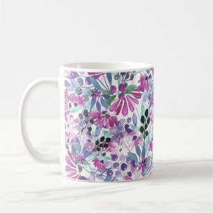 Mug Fleurs et baies pourpres : Aquarelle