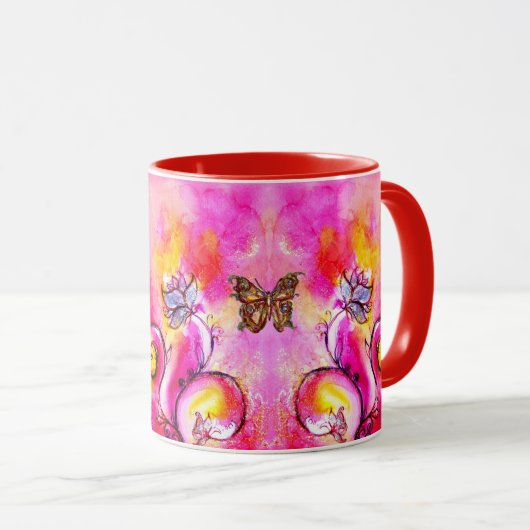 MUG FLEURS ET BUTTERFLITS BLANCS (Devant droit)