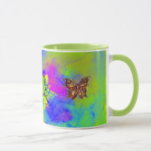 MUG FLEURS ET BUTTERFLITS BLANCS
