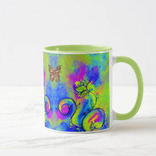 MUG FLEURS ET BUTTERFLITS BLANCS