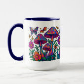 Mug Fleurs et champignons psychédéliques rétro (Gauche)