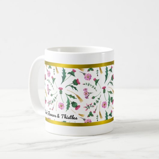Mug Fleurs et chardons écossais (Devant gauche)