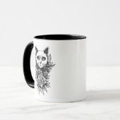 Mug Fleurs Et Chat Gothique (Devant gauche)