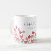 Mug Fleurs et Coeurs roses Anniversaire (Devant gauche)