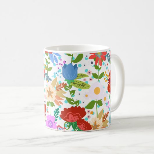 Mug Fleurs Et Feuilles (Devant droit)