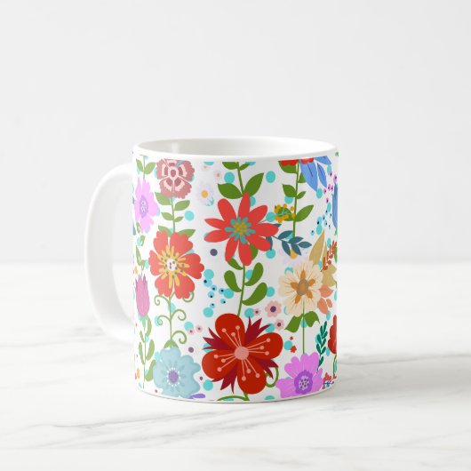 Mug Fleurs Et Feuilles (Devant gauche)