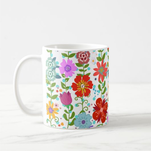 Mug Fleurs Et Feuilles (Gauche)