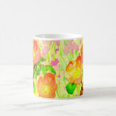 Mug Fleurs et feuilles de rosier rubigineux rose sur u (Centre)
