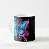 Mug Fleurs et fleurs complexes : un papillon capricieu (Devant gauche)