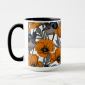 Mug Fleurs et fleurs de pavot orangé 2 (Gauche)