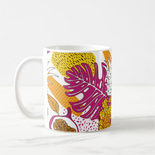 Mug Fleurs et fruits tropicaux, imprimé exotique lumin