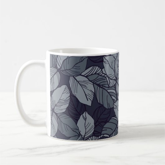Mug Fleurs et motif feuille, tropicale, (Gauche)