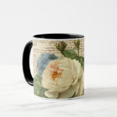 Mug fleurs et oiseau vintage (Devant gauche)