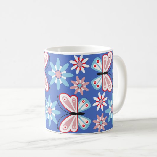Mug Fleurs et papillons (Devant droit)