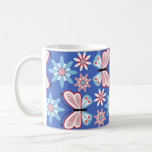Mug Fleurs et papillons (Gauche)