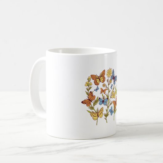 Mug Fleurs et papillons (Devant gauche)