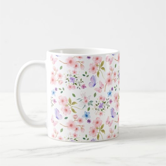 Mug Fleurs et Papillons (Gauche)
