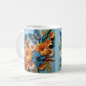 Mug Fleurs et papillons imprimés 3D (Devant gauche)