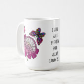 Mug Fleurs et papillons, w verse 2 Corinthiens 5:7 (Devant gauche)
