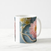 Mug Fleurs et perles élégantes (Devant droit)