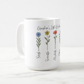 Mug Fleurs et petits-enfants - Jardin de grand-mère (Devant gauche)